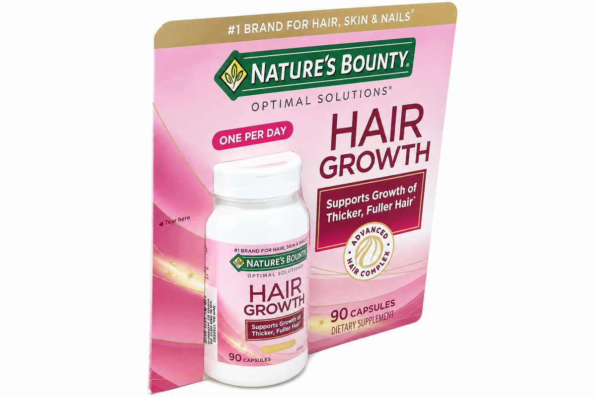 NEW Nature's Bounty Optimal Solutions Hair Growth 90 Capsules