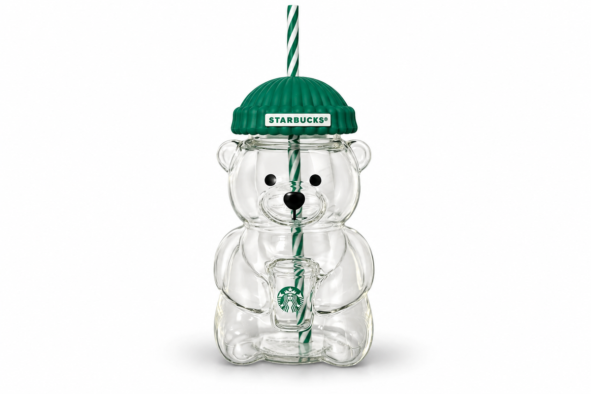 Starbucks Bearista Bear Glass Cup 2026 Limited Edition Collectible Mug New