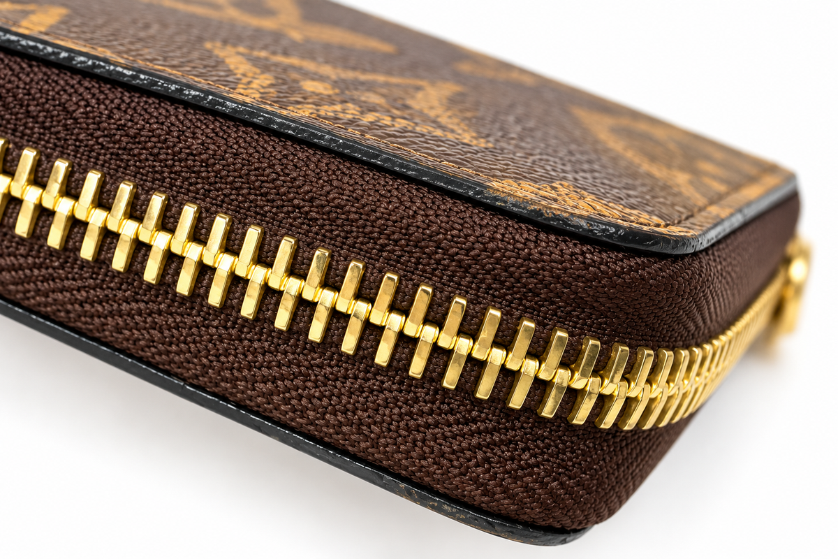 Louis Vuitton Monogram Zippy Wallet Zip Around Long Purse Brown