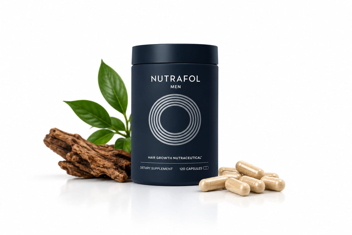 NutrafoI Men's Hair Growth Supplements, Clinically Tested for Visibly Thicker Hair and Scalp Coverage, Dermatologist Recommended - 120 CAP