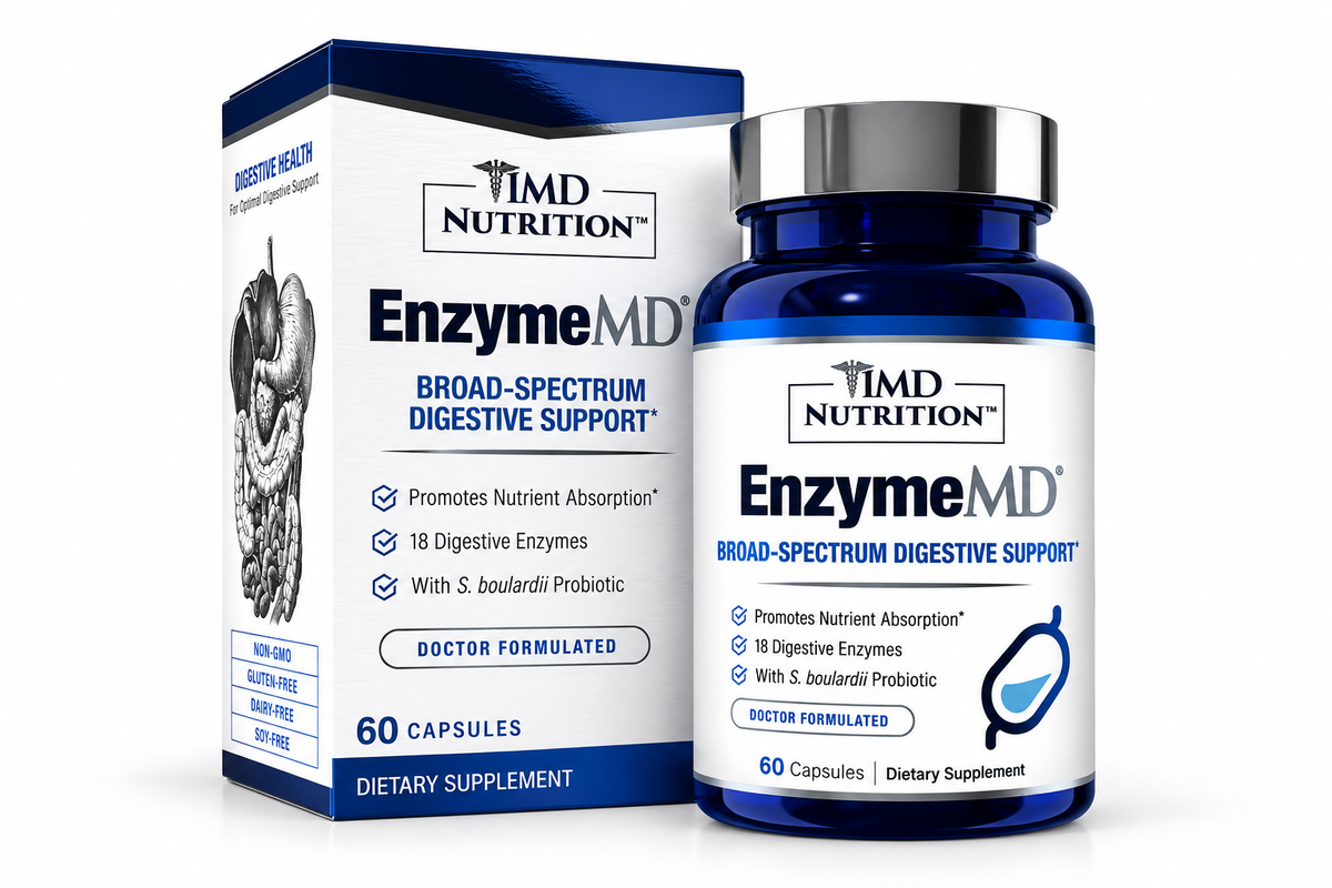 1MD Enzymemd Digestive Enzymes Supplement 18 Plant-base Enzyme 60 Capsule