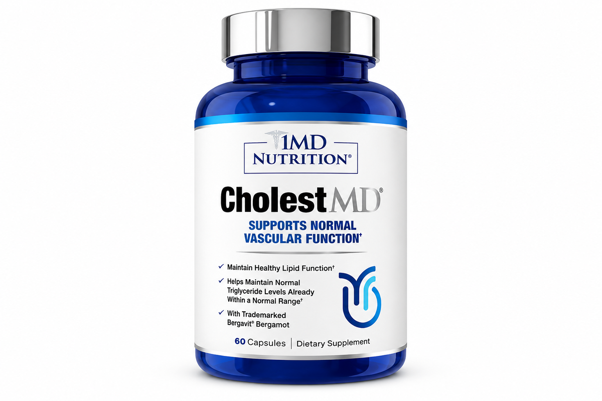 1MD Nutrition CholestMD with Olive Leaf Extract, Bergavit, Niacin, Garlic