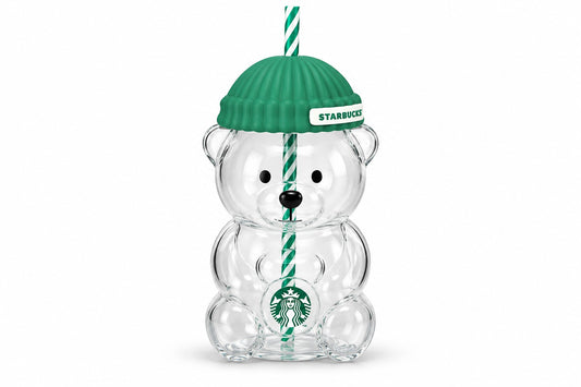 Starbucks Bearista Bear Glass Cup 2026 Limited Edition Collectible Mug New