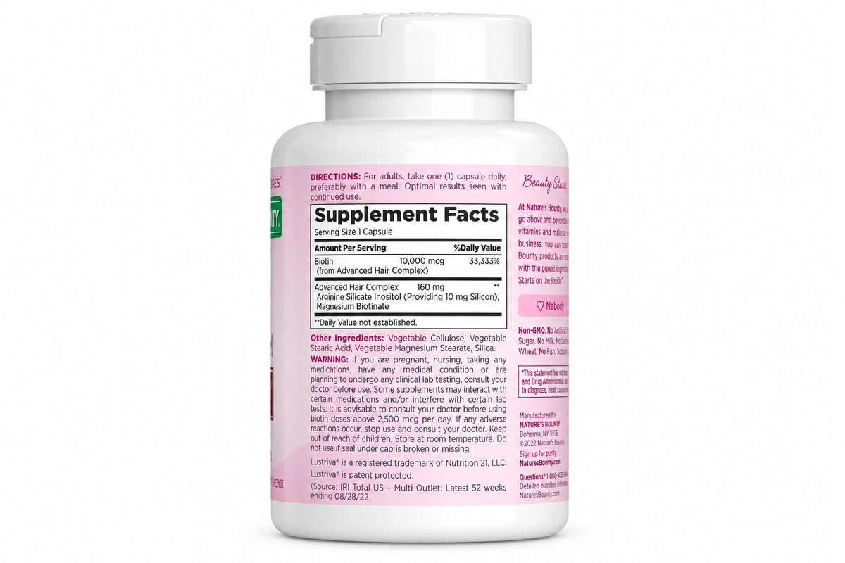 NEW Nature's Bounty Optimal Solutions Hair Growth 30 Capsules
