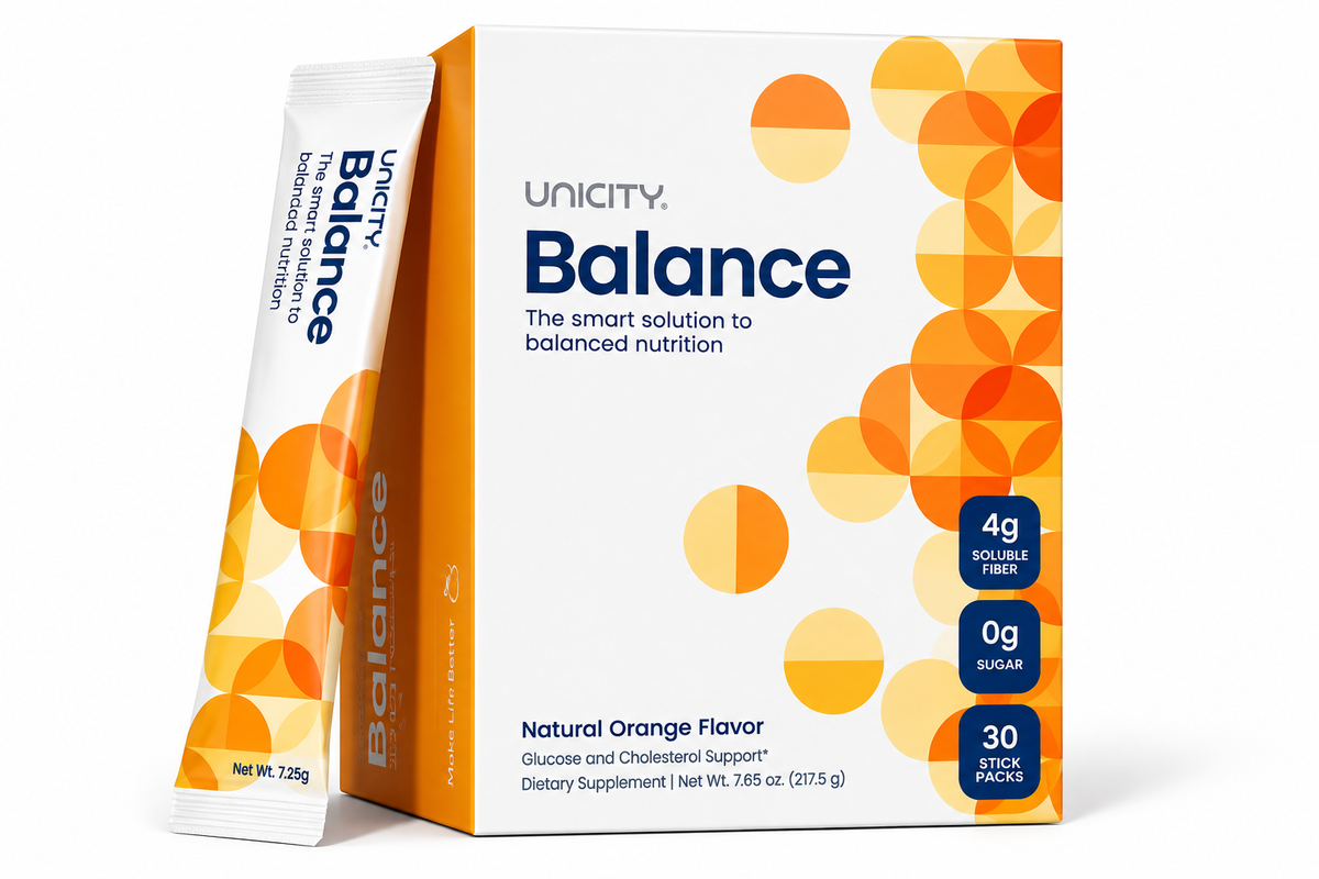 Unicity Balance Dietary Supplement NATURAL ORANGE, 30 Stick Packs