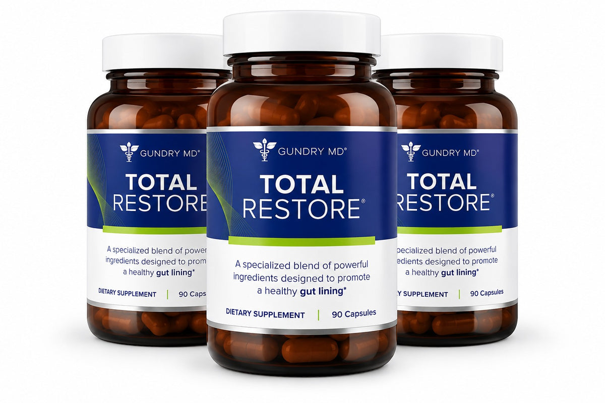 Gundry MD® Total Restore® Gut Health and Gut Lining Support Supplement (90 Caps) (Glass Bottle)
