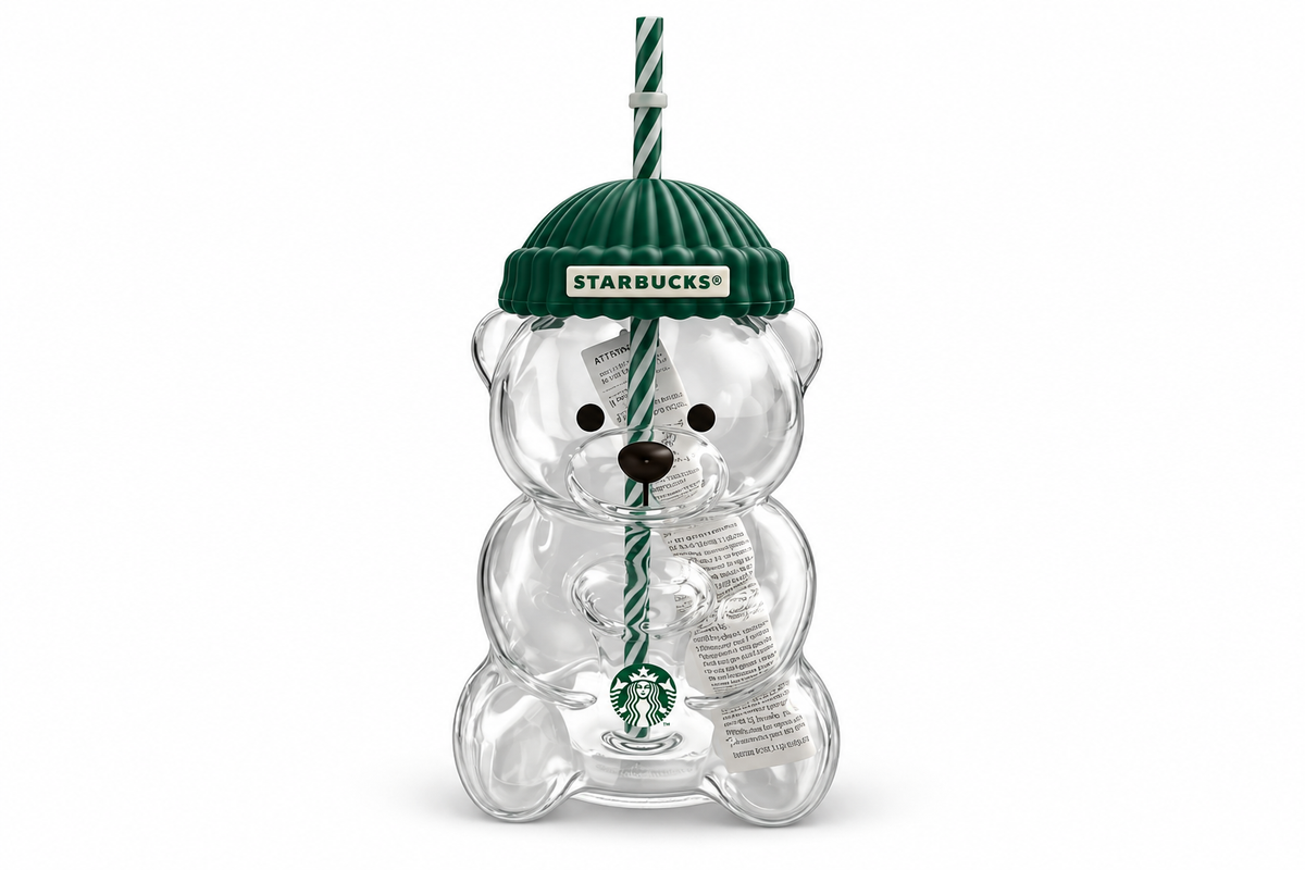 Starbucks Bearista Bear Glass Cup 2026 Limited Edition Collectible Mug New
