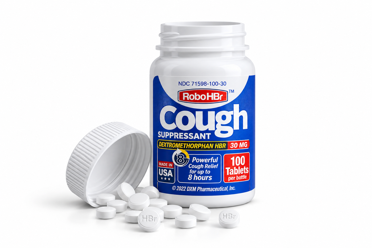 HBr Cough Suppressant 100 Tablets 30mg Dextromethorphan hbr