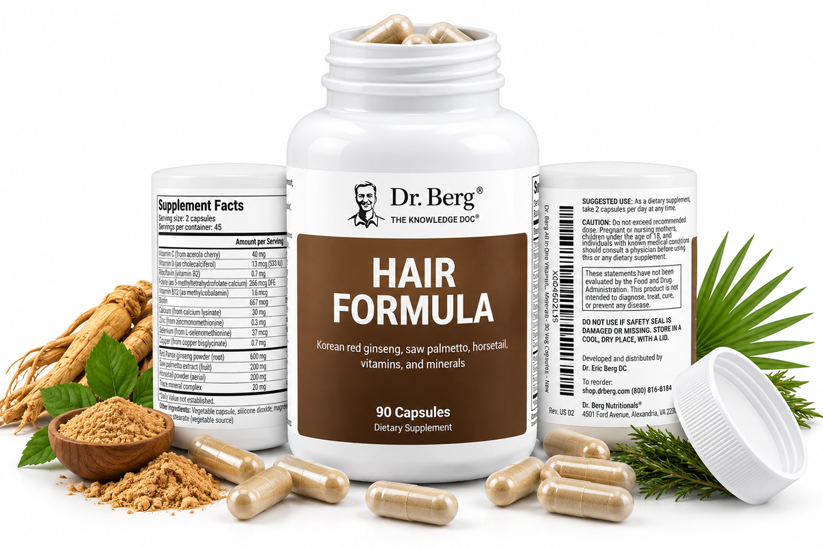 Dr. Berg All-in-One Vitamins for Hair, Skin, & Nails - Advanced Formula 90 Cap