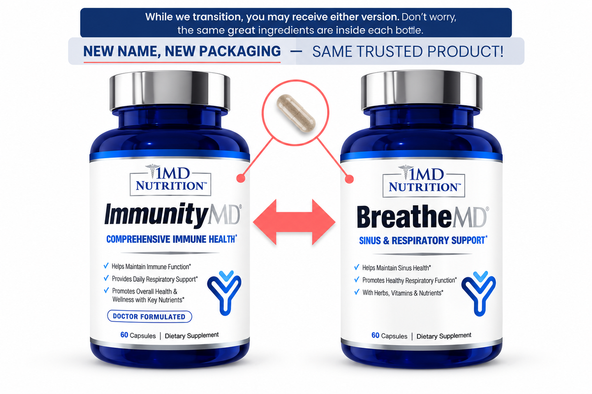 1MD Nutrition BreatheMD | Lung and Respiratory Support 60 Count (Pack of 1)