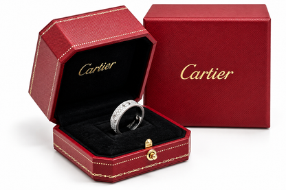 Cartier Signature Love Ring Box Red Travel Case Empty Box