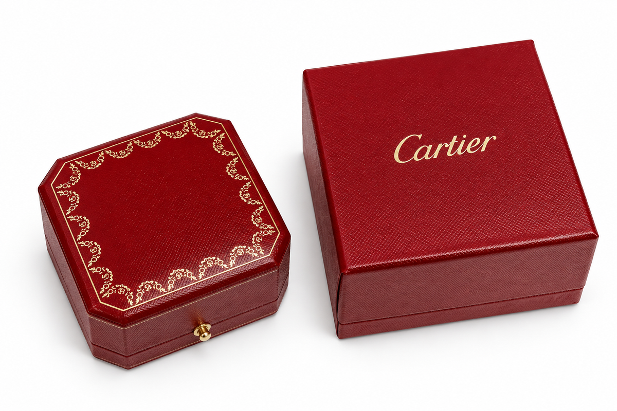 Cartier Signature Love Ring Box Red Travel Case Empty Box