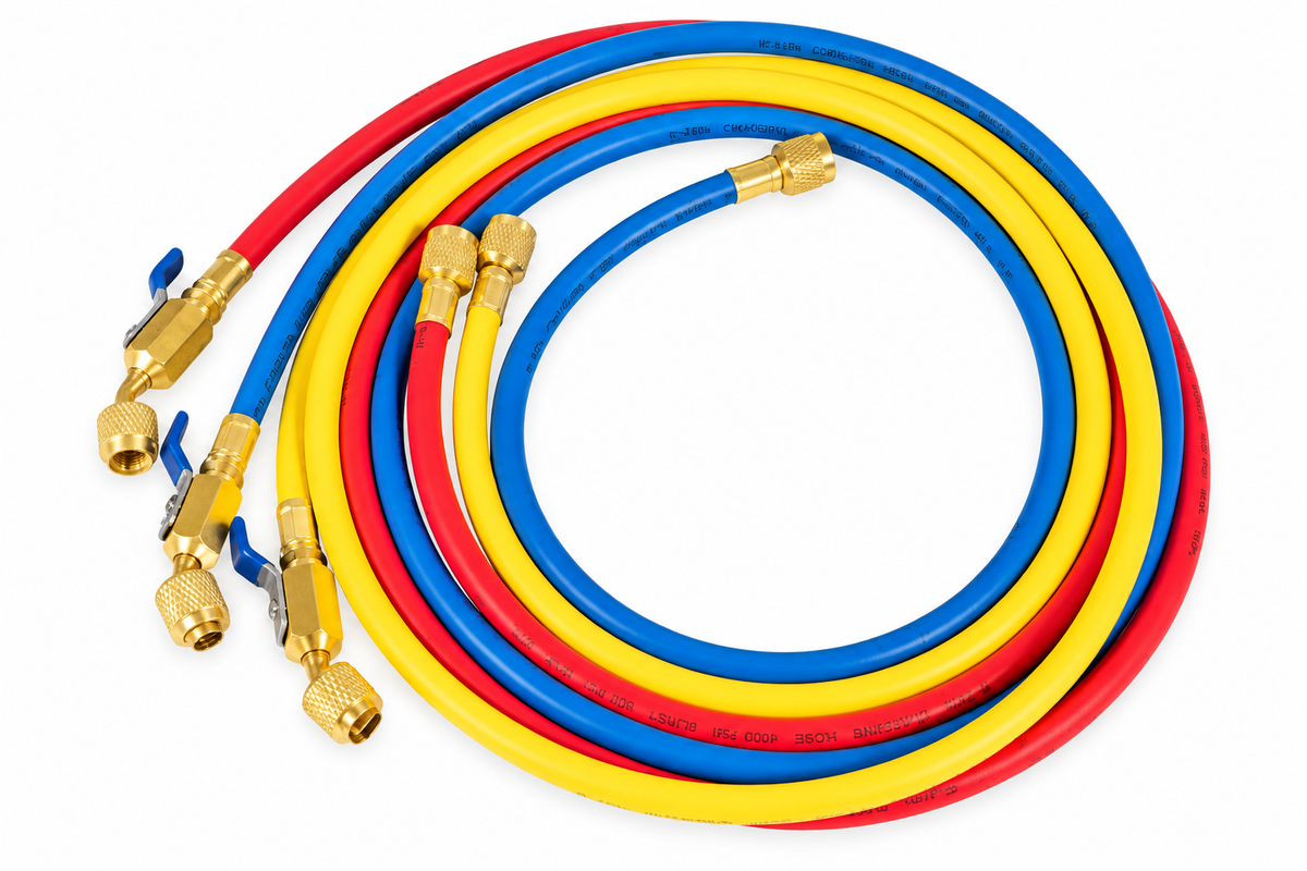 Yellow Jacket 29986 Plus II 1/4" Hose with Compact Ball Valve End Refrigerant Charging Hose
