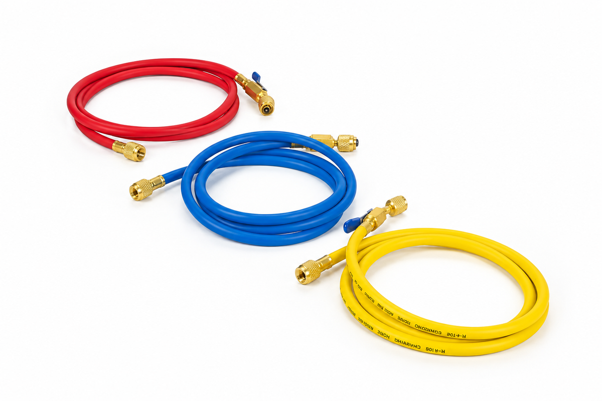 Yellow Jacket 29986 Plus II 1/4" Hose with Compact Ball Valve End Refrigerant Charging Hose