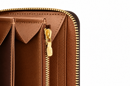 Louis Vuitton Monogram Zippy Wallet Zip Around Long Purse Brown