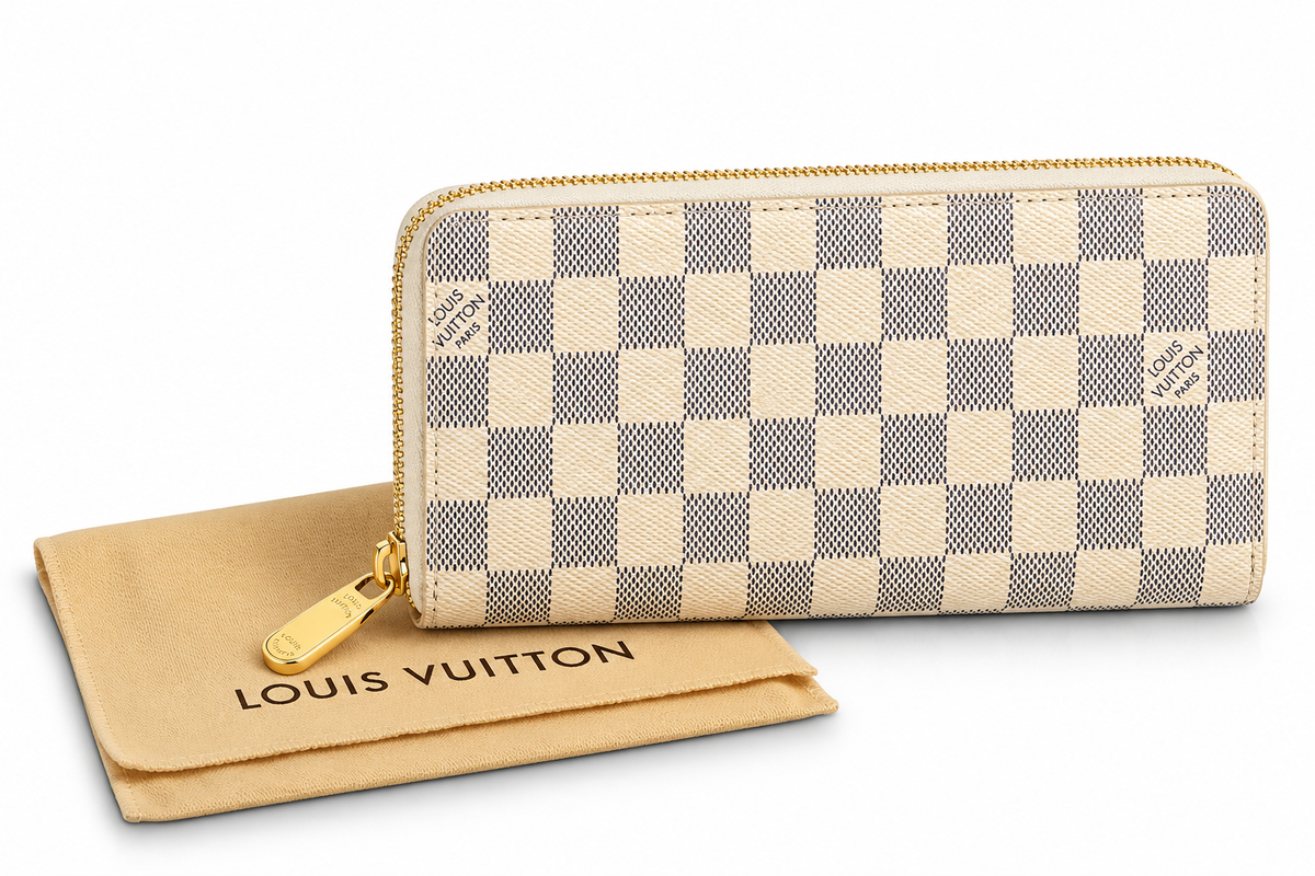 LOUIS VUITTON ZIPPY WALLET ZIP AROUND LONG PURSE iVORY