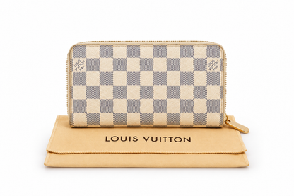 LOUIS VUITTON ZIPPY WALLET ZIP AROUND LONG PURSE iVORY