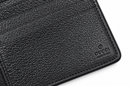 LV Leather Men Long Wallet Textured Black