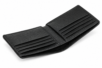 LV Leather Men Long Wallet Textured Black