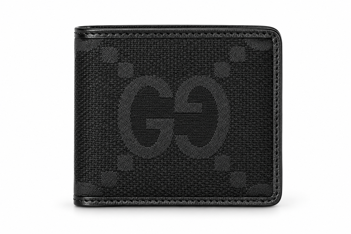 LV Leather Men Long Wallet Textured Black