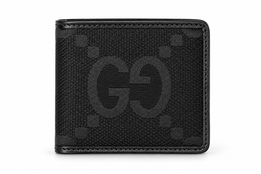 LV Leather Men Long Wallet Textured Black