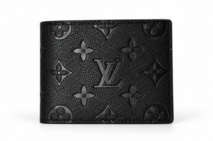 Louis Vuitton Black Bifold Logo Men's Wallet Credit Card Folding