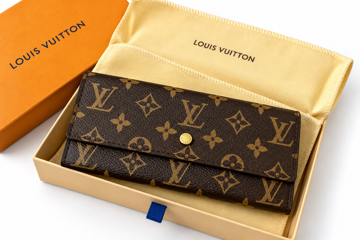 Louis Vuitton Portefeuille Sarah Monogram Long Wallet Brown Authentic
