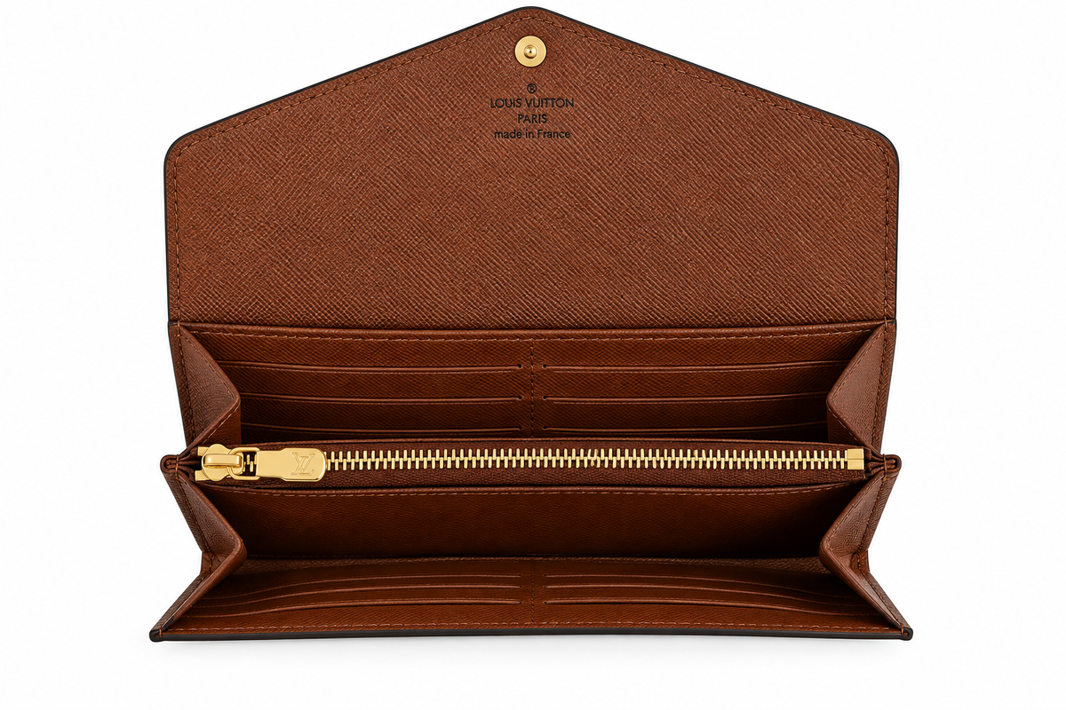 Louis Vuitton Portefeuille Sarah Monogram Long Wallet Brown Authentic