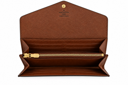 Louis Vuitton Portefeuille Sarah Monogram Long Wallet Brown Authentic