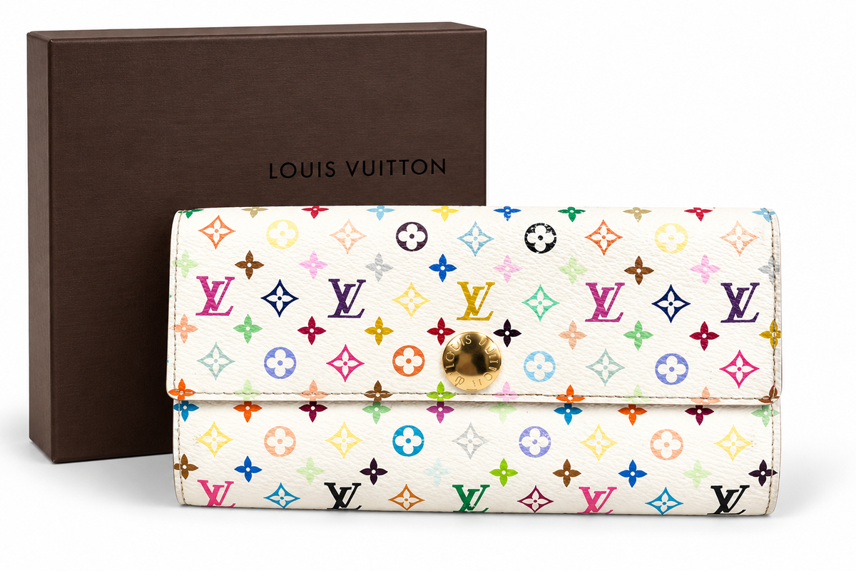 Louis Vuitton White Multicolor In Women's Wallets
