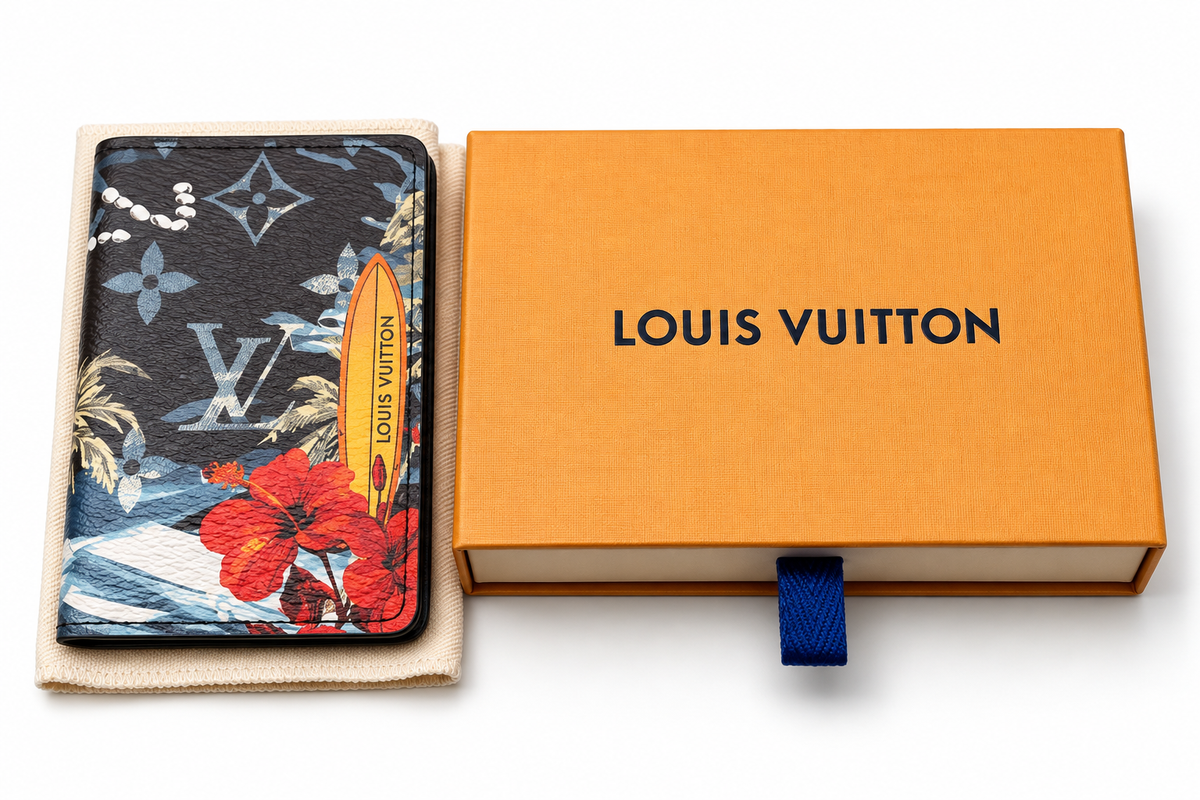 NEW Louis Vuitton Pocket Organizer Monogram Surfin’ Blue Bifold Wallet