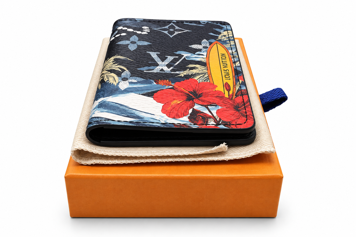 NEW Louis Vuitton Pocket Organizer Monogram Surfin’ Blue Bifold Wallet