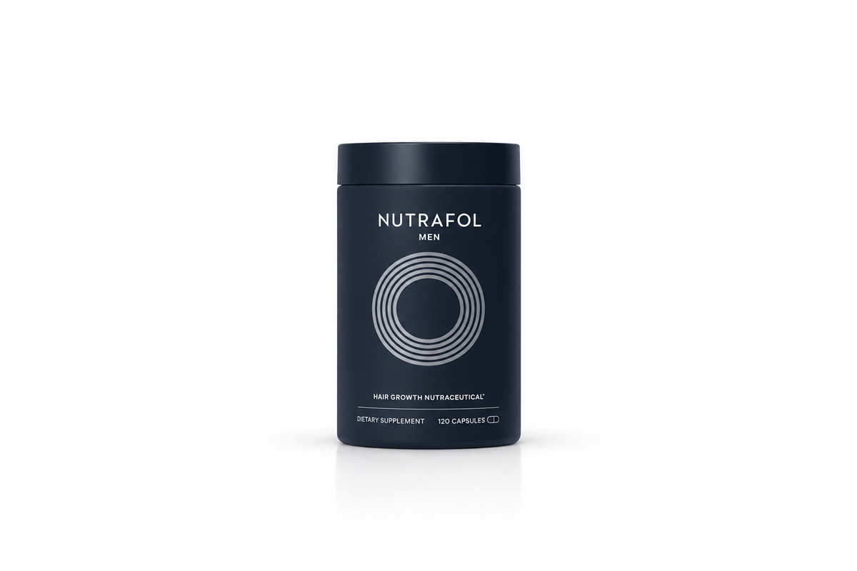 NutrafoI Men's Hair Growth Supplements, Clinically Tested for Visibly Thicker Hair and Scalp Coverage, Dermatologist Recommended - 120 CAP