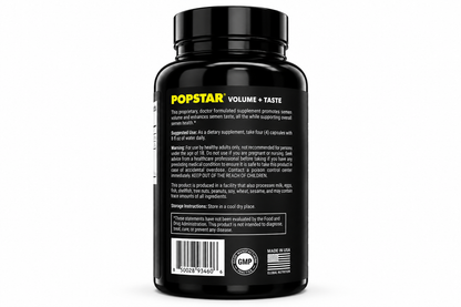 Popstar Semen Volume Supplement - Men's Semen Health & Fertility - Doctor Formulated with Zinc - 1 Month Supply