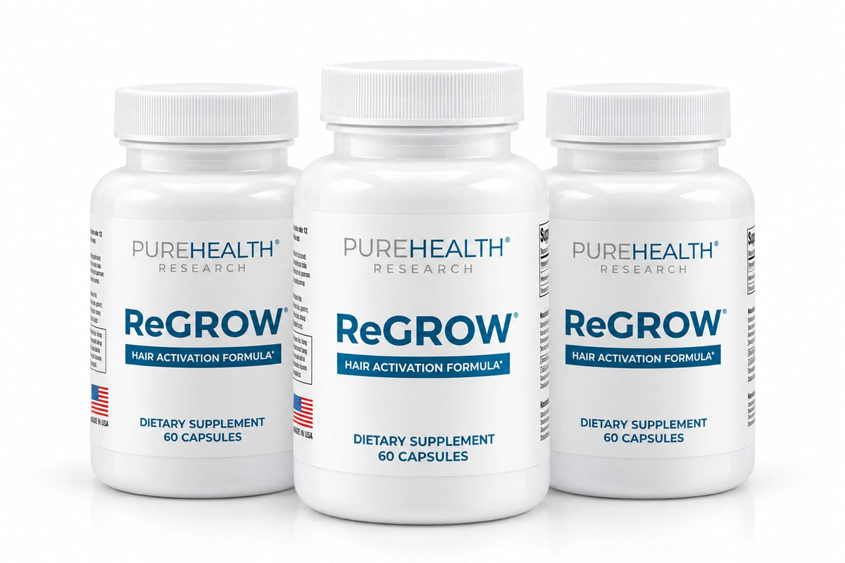 ReGrow Hair Growth Vitamins with Biotin, Hair Supplement by PureHealth Research
