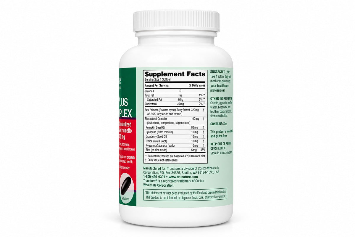 Trunature Prostate Plus Health Complex, 250 Softgels