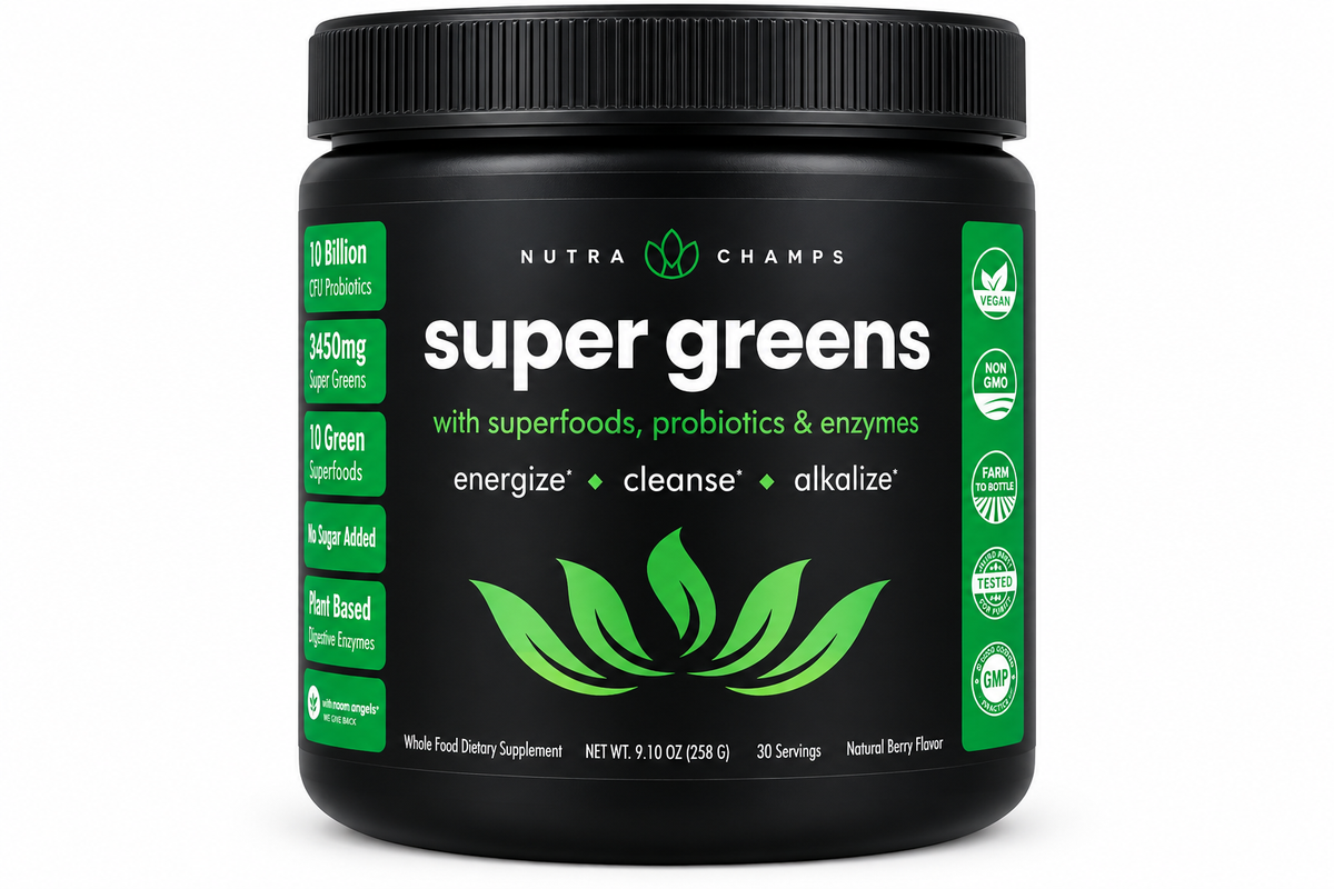Super Greens With Superfoods, Probiotics & Enzymes, Natural Berry