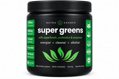 Super Greens With Superfoods, Probiotics & Enzymes, Natural Berry