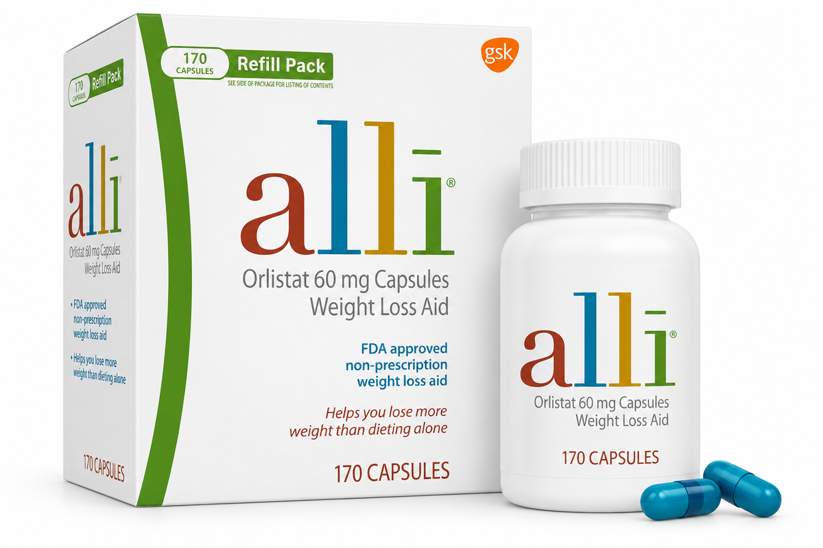 alli Diet Weight Loss Pills Orlistat 60Mg Capsule 170 Count