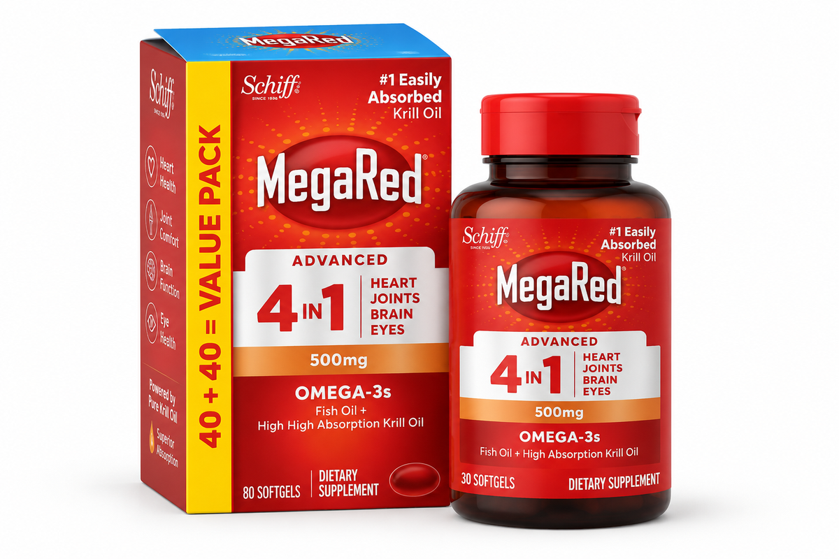 MegaRed Advanced Absorption Omega 3 Fish Oil 500mg 80 Softgels