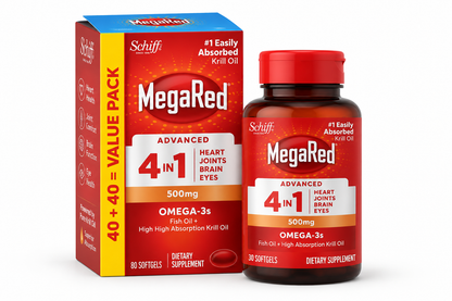 MegaRed Advanced Absorption Omega 3 Fish Oil 500mg 80 Softgels