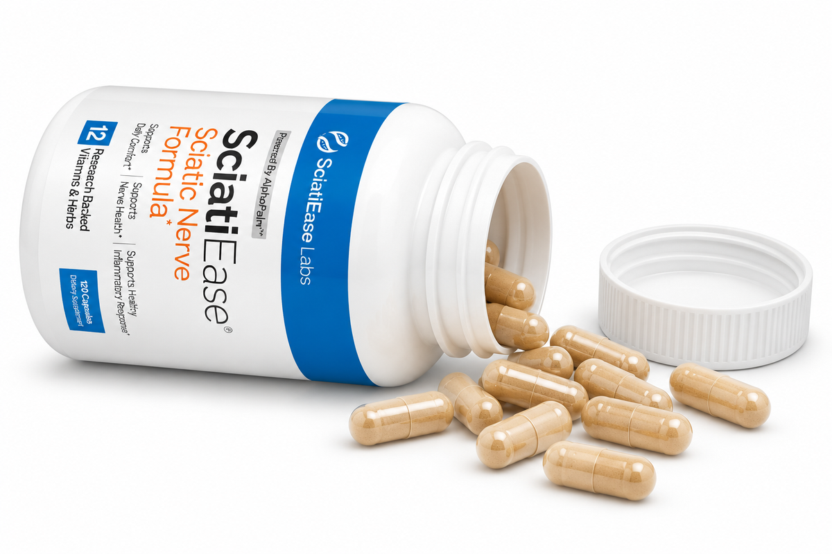 Sciatic Nerve Support Formula with AlphaPalm Dietary Supplement, 120 Capsules