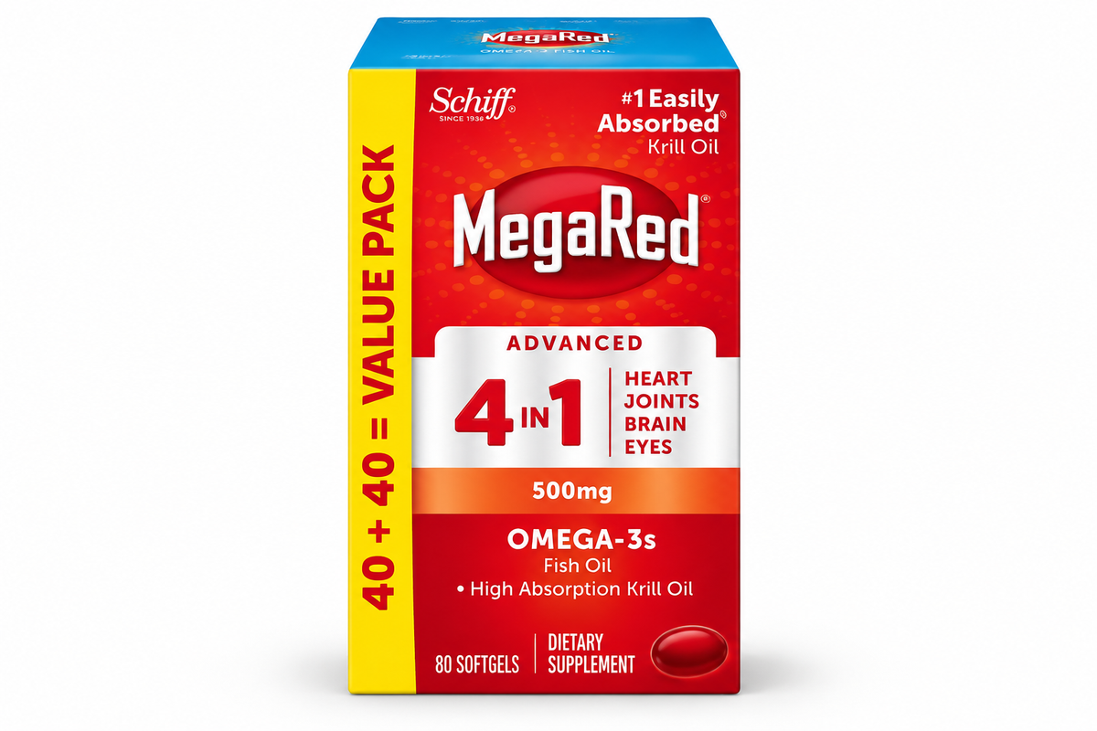 MegaRed Advanced Absorption Omega 3 Fish Oil 500mg 80 Softgels