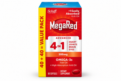 MegaRed Advanced Absorption Omega 3 Fish Oil 500mg 80 Softgels
