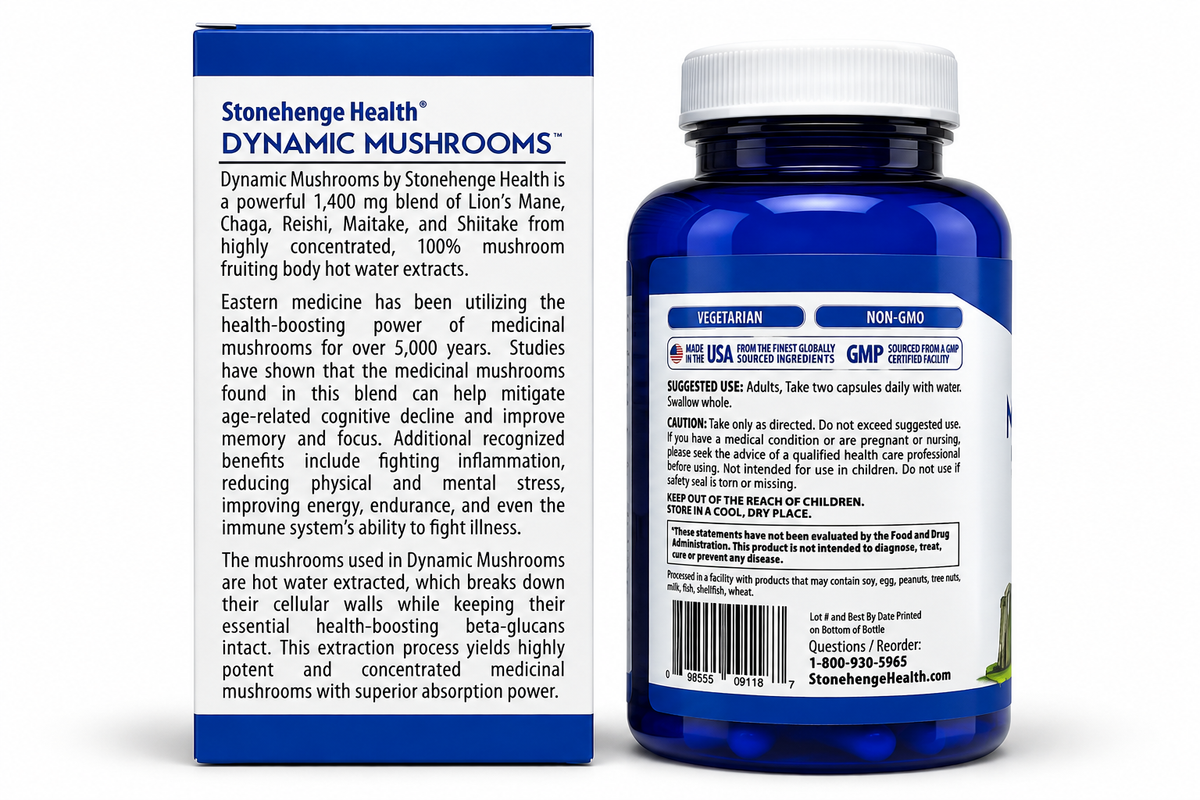Health Dynamic Mushrooms, 60 Veggie Capsules
